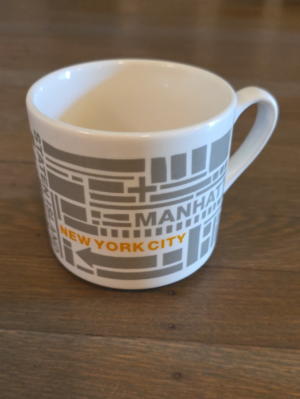 New York City Manhattan Gray & Orange Stoneware Mug